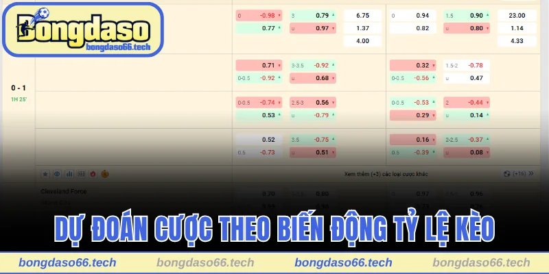 Dự đoán cược theo biến động tỷ lệ kèo