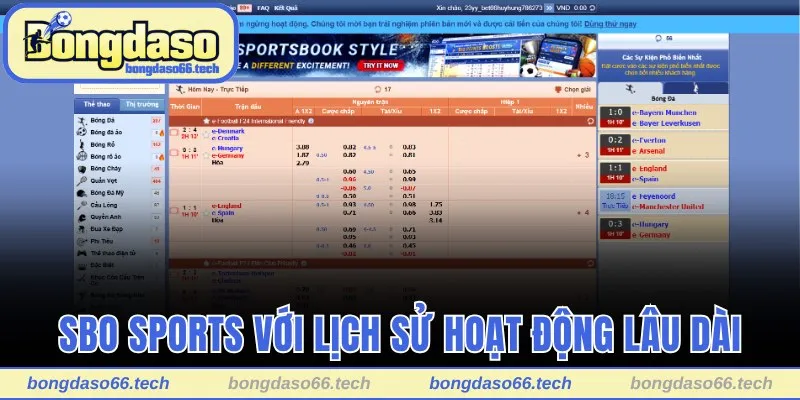 Giới thiệu SBO Sports với lịch sử hoạt động lâu dài