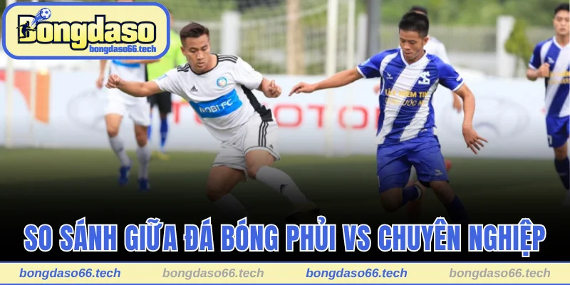 So sánh giữa đá bóng phủi vs chuyên nghiệp